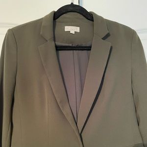 Loft Olive Green Modern Long Blazer - Size 4